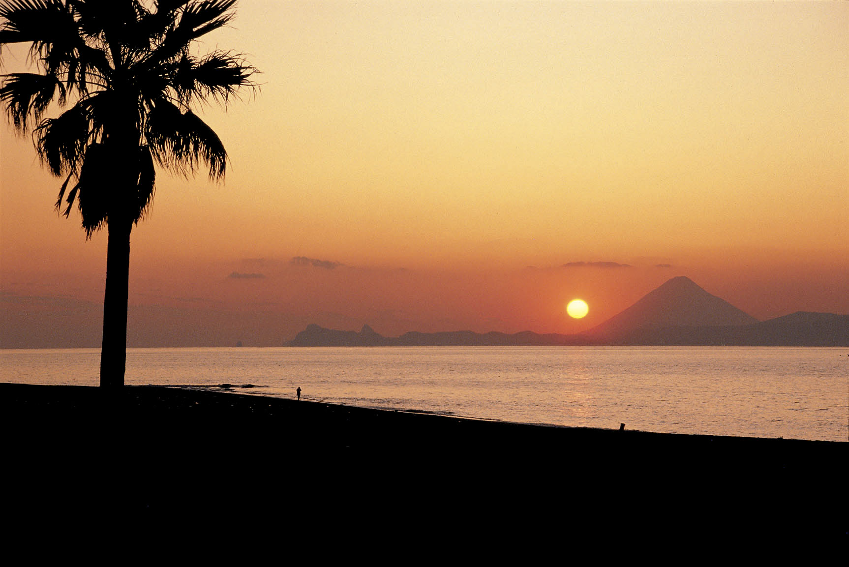 神川キャンプ場からの夕日